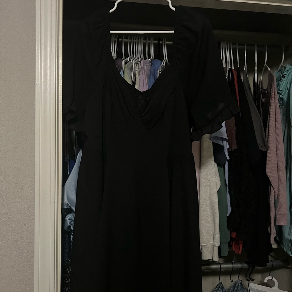 ARULA Black Smocked Dress